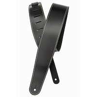 Planet Waves 25LS00-DX Classic Leather Guitar Strap with Contrast Stitch, Black